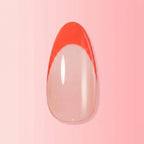 Kentrim Red French Tip Medium Almond Press On Nails - 24 Pieces, 12 Sizes