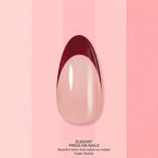 Kentrim Red French Tip Medium Almond Press On Nails - 24 Pieces, 12 Sizes