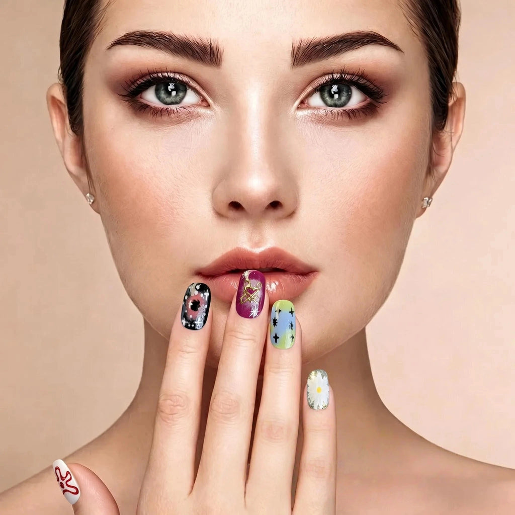 Kentrim Colorful Graffiti Press On Nails - 10 Pieces (Single Size)