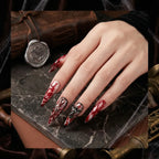 Kentrim Jelly Glue Red Kentrim Bloody Drip Angel Key Halloween Stiletto Press On Nails - 24 Pieces (12 Sizes)