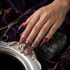 Kentrim Jelly Glue Red Kentrim Bloody Drip Angel Key Halloween Stiletto Press On Nails - 24 Pieces (12 Sizes)