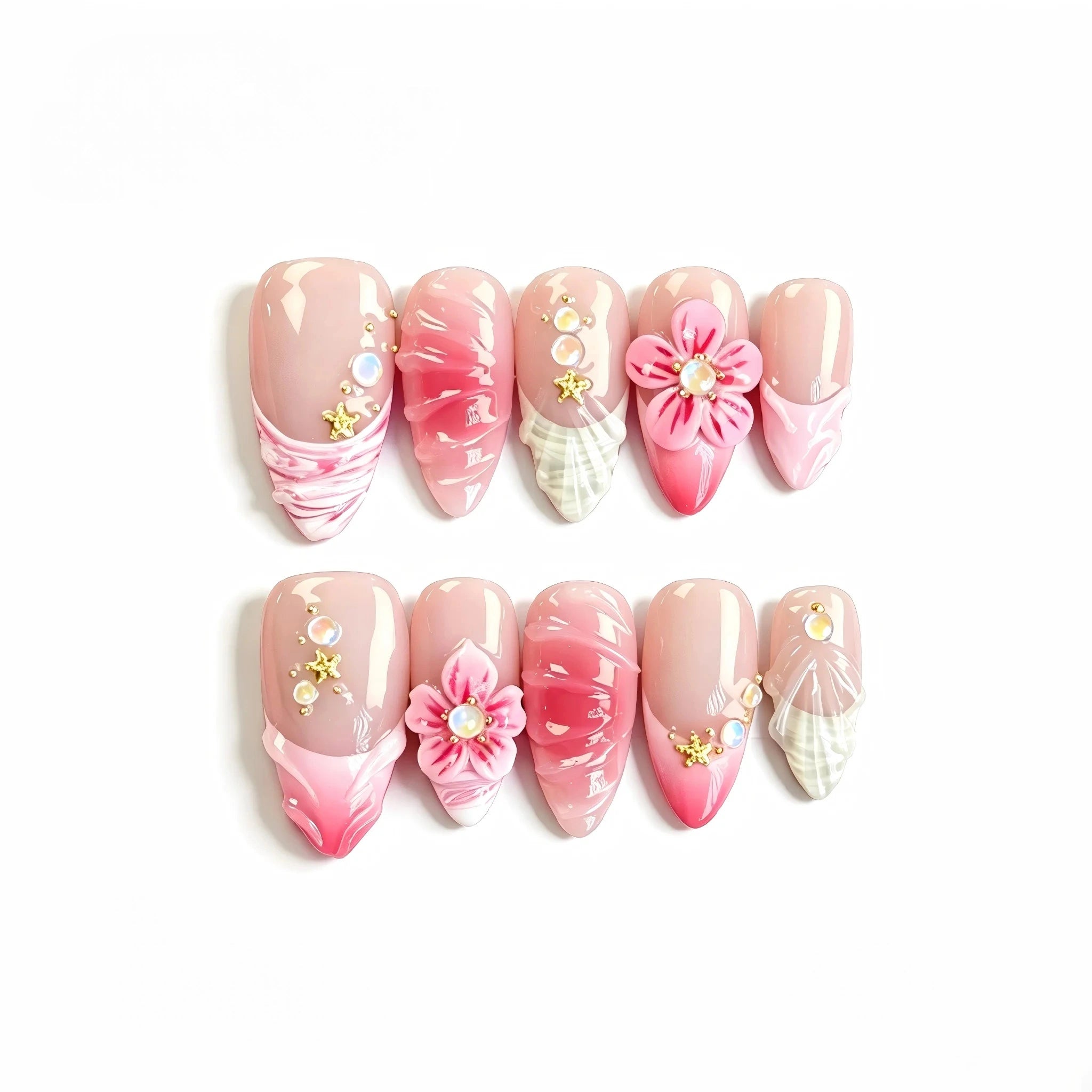 Kentrim Blossom Press On Nails - 10 Pieces (Single Size)