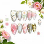 Kentrim Blossom Garden Press On Nails- 10 Pieces (Single Size)