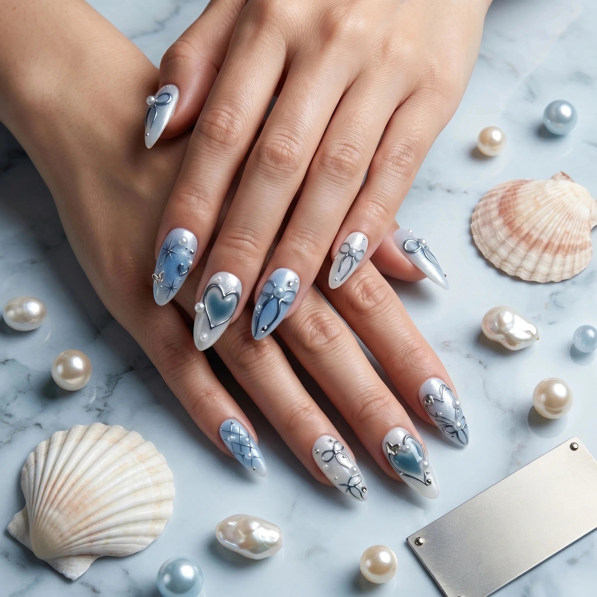 Kentrim Ocean Whisper Press On Nails- 10 Pieces (Single Size) Secondary image
