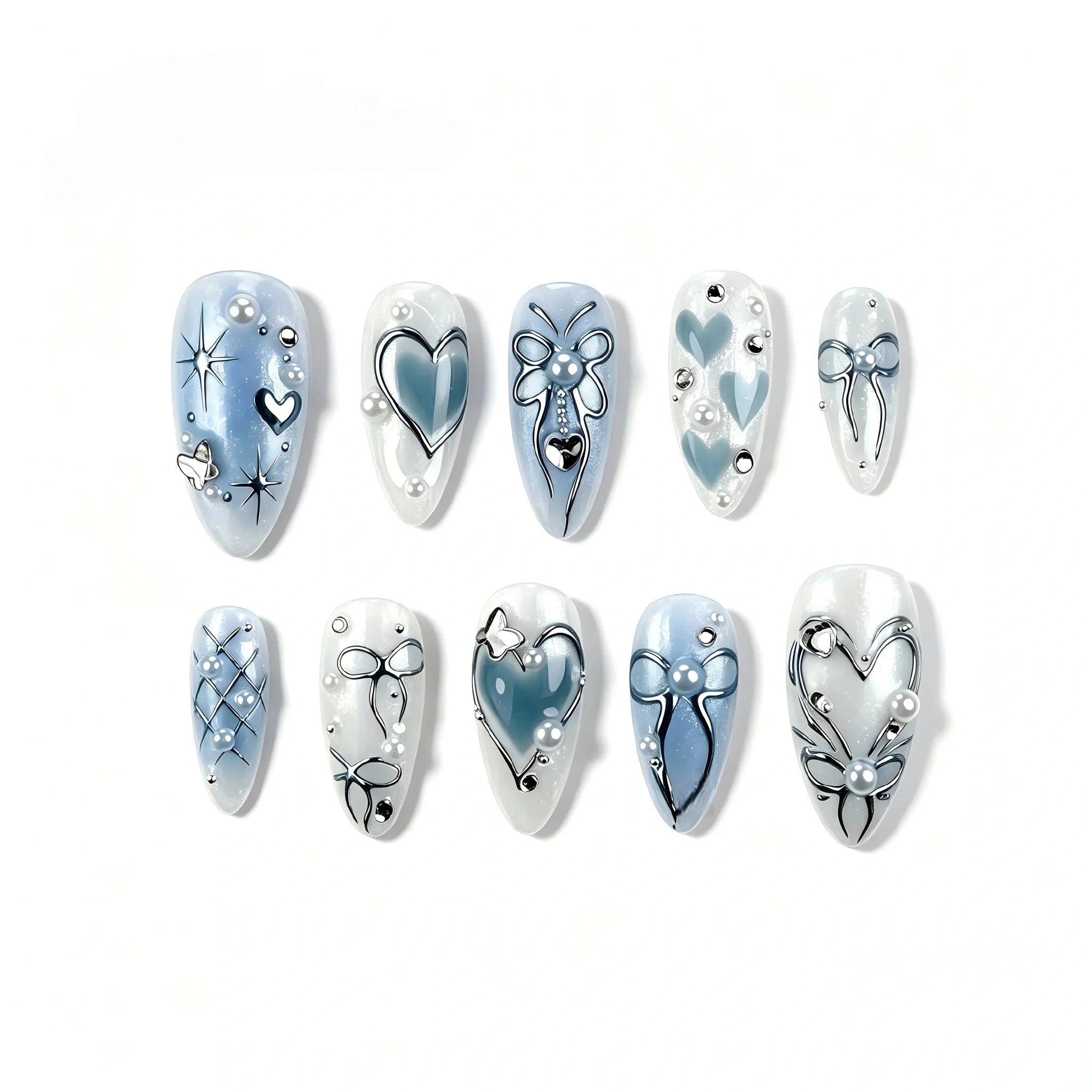 Kentrim Ocean Whisper Press On Nails- 10 Pieces (Single Size) Main image