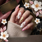 Kentrim Blush Floral Press On Nails - 10 Pieces (Single Size)