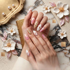 Kentrim Blush Floral Press On Nails - 10 Pieces (Single Size)