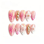 Kentrim Blush Floral Press On Nails - 10 Pieces (Single Size)
