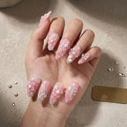 Kentrim Blush Pink Floral Press On Nails- 10 Pieces (Single Size)