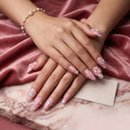 Kentrim Blush Pink Floral Press On Nails- 10 Pieces (Single Size)