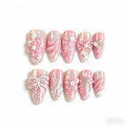 Kentrim Blush Pink Floral Press On Nails- 10 Pieces (Single Size)