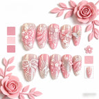 Kentrim Blush Pink Floral Press On Nails- 10 Pieces (Single Size)