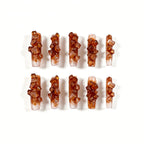 Kentrim Brown Crystal Elegance Long Square Press On Nails- 10 Pieces (Single Size)