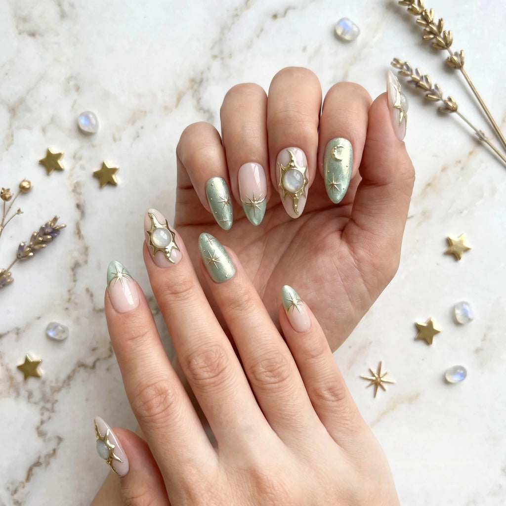 Kentrim Celestial Press On Nails - 10 Pieces (Single Size)