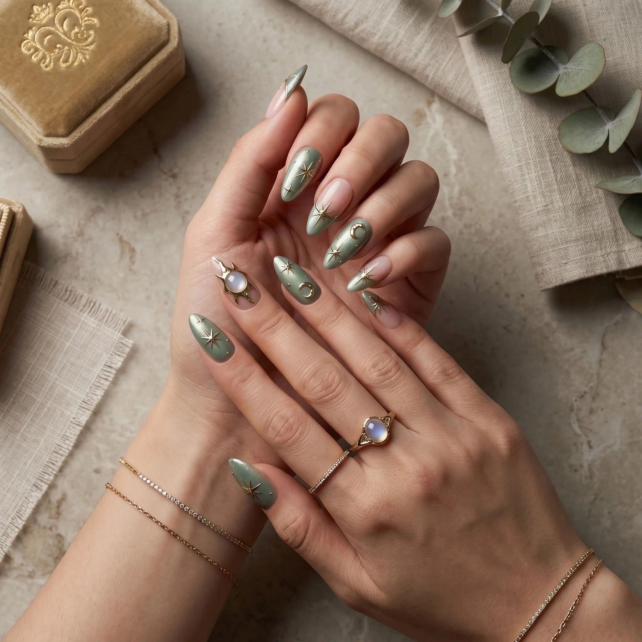 Kentrim Celestial Press On Nails - 10 Pieces (Single Size)