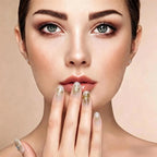 Kentrim 3D Celestial Gold Moon & Star Press On Nails- 10 Pieces (Single Size)