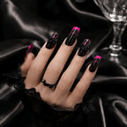 Kentrim Jelly Glue Dark black Kentrim Black & Pink Leopard Print Bow Press On Nails - 30 Pieces (15 Sizes)