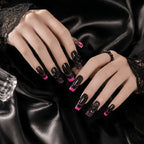 Kentrim Jelly Glue Dark black Kentrim Black & Pink Leopard Print Bow Press On Nails - 30 Pieces (15 Sizes)