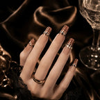 Kentrim Jelly Glue Brown Kentrim Tiger & Leopard Print French Press On Nails - 30 Pieces (15 Sizes)