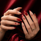 Kentrim Jelly Glue Red Kentrim Vintage Red French & Marble Press On Nails - 30 Pieces (15 Sizes)