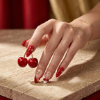 Kentrim Cherry Star Almond Medium Press On Nails- 10 Pieces (Single Size)