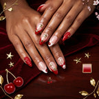 Kentrim Cherry Star Almond Medium Press On Nails- 10 Pieces (Single Size)
