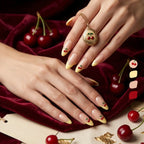 Kentrim Cherry Sweet Medium Almond Press On Nails- 30 Pieces, 15 Sizes