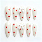 Kentrim Chic Heart & Bow Press On Nails- 30 Pieces, 15 Sizes