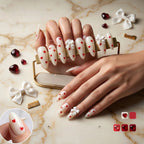 Kentrim Chic Heart & Bow Press On Nails- 30 Pieces, 15 Sizes