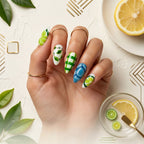 Kentrim Citrus Green Medium Almond Press On Nails- 10 Pieces (Single Size)