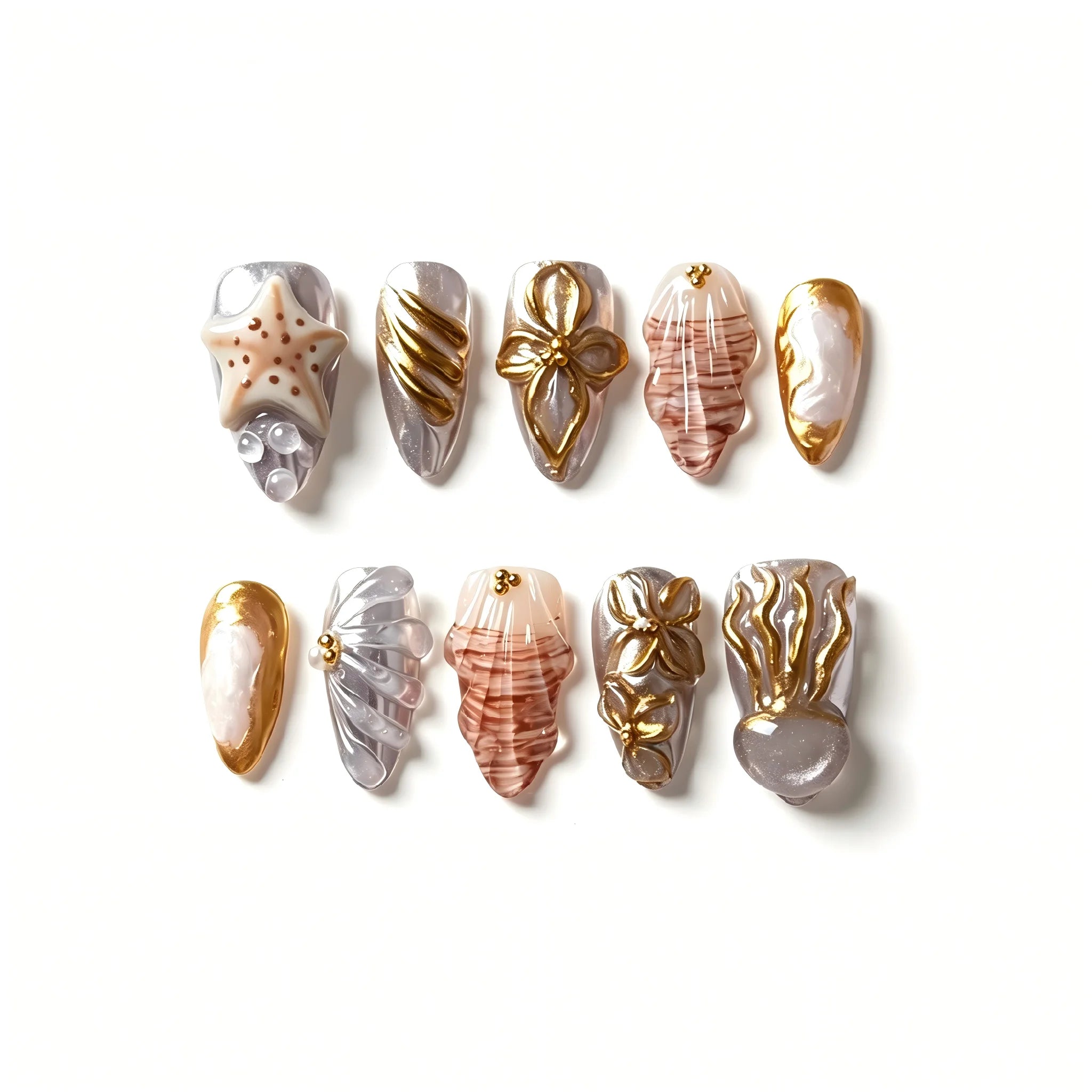 Kentrim Coastal Medium Almond Press On Nails - 10 Pieces (Single Size) Main image