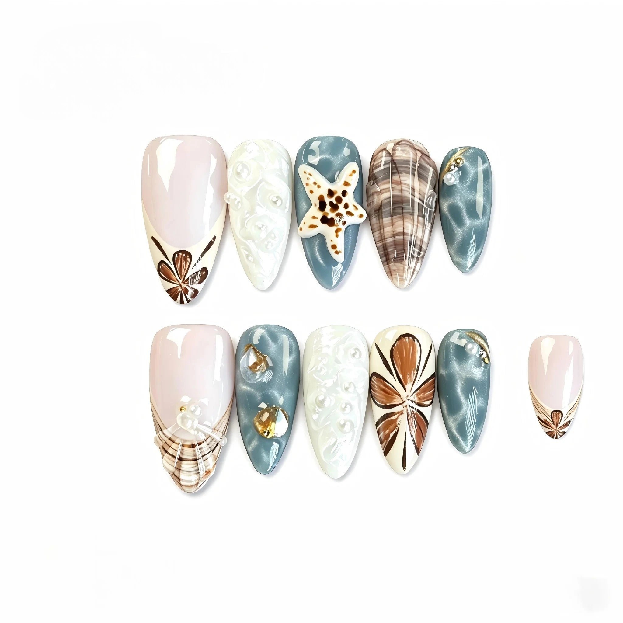 Kentrim Coastal Charm Press On Nails- 10 Pieces (Single Size) Main image