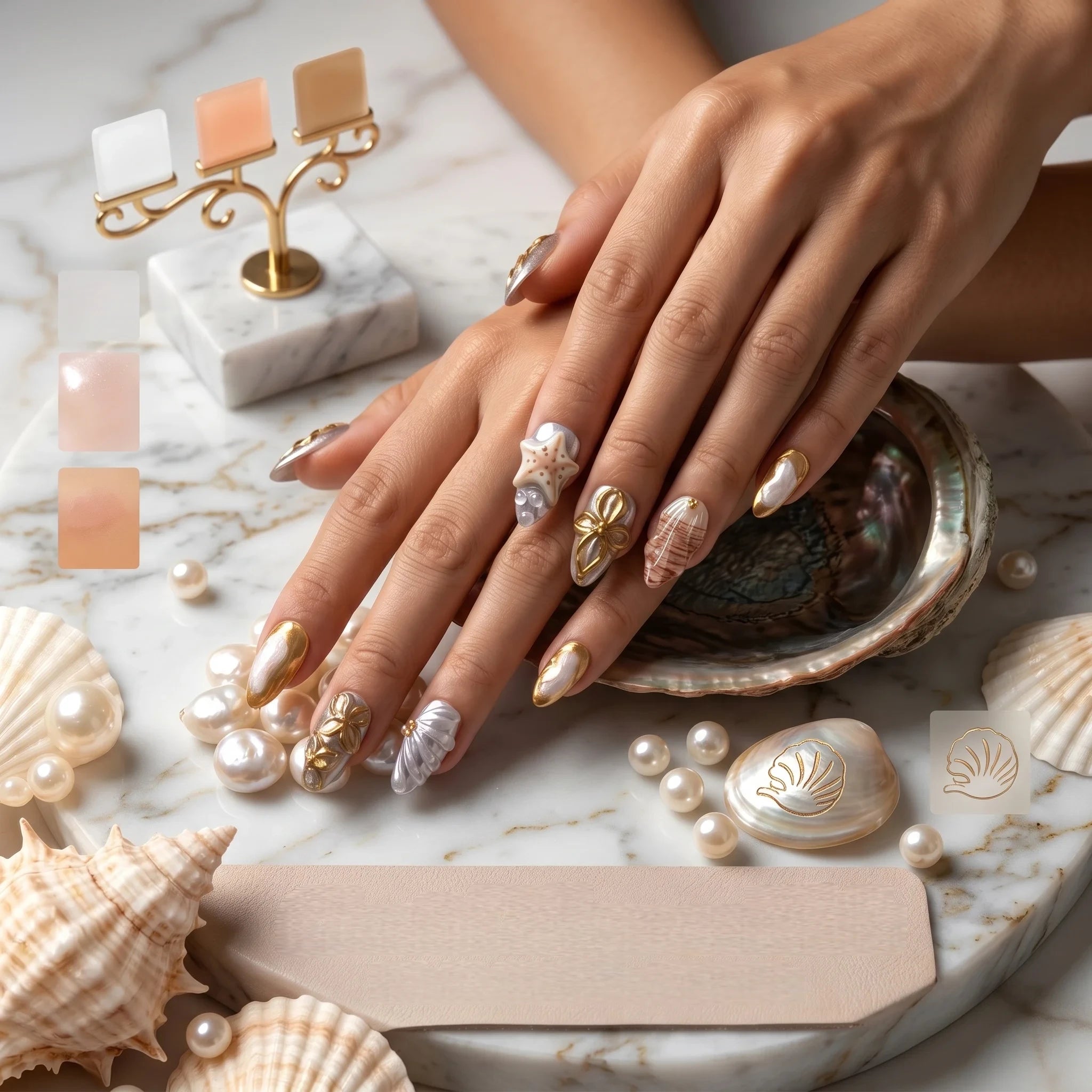 Kentrim Coastal Medium Almond Press On Nails - 10 Pieces (Single Size)
