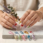 Kentrim Clear Dried Flower Press On Nails- 10 Pieces (Single Size)
