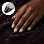 Kentrim Black French Tip Short Almond Press On Nails - 10 Pieces (Single Size)