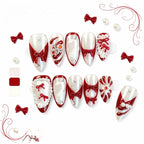 Kentrim Bow & Pearl Press On Nails - 10 Pieces (Single Size)