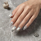 Kentrim Bunny & Bow Short Almond Press On Nails - 10 Pieces (Single Size)