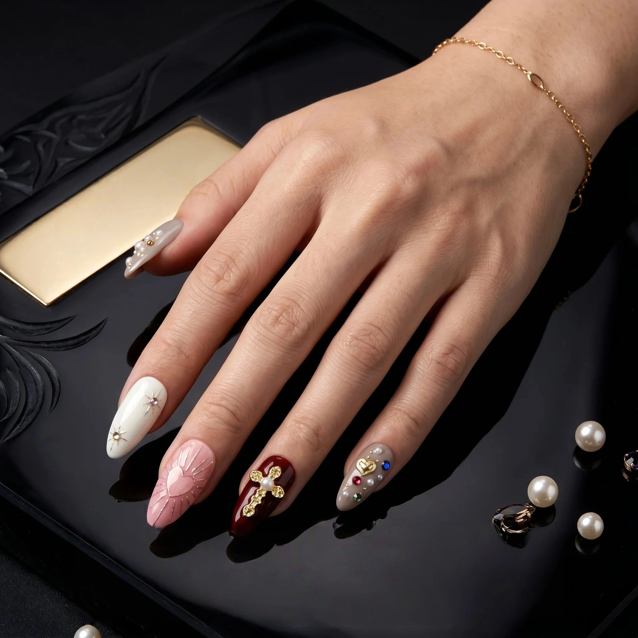 Kentrim Charm Press On Nails - 10 Pieces (Single Size)