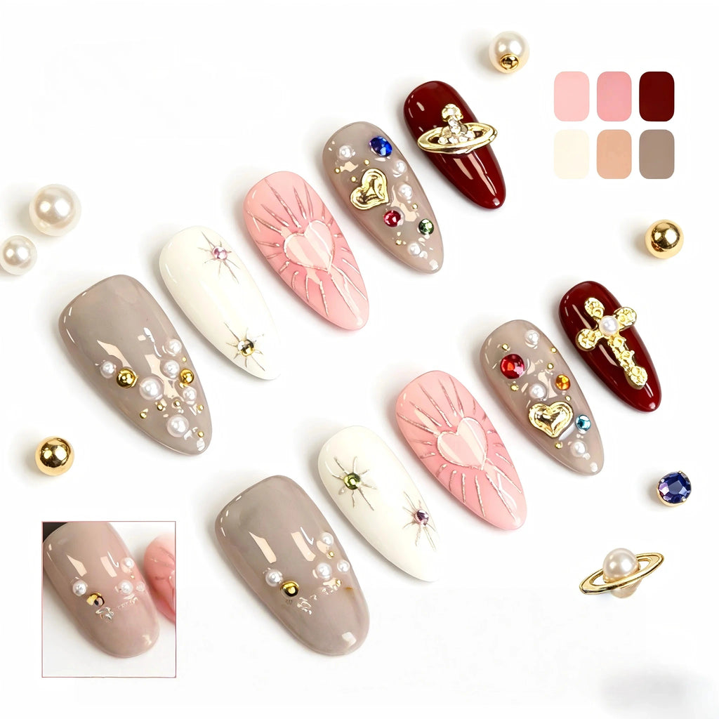 Kentrim Charm Press On Nails - 10 Pieces (Single Size)