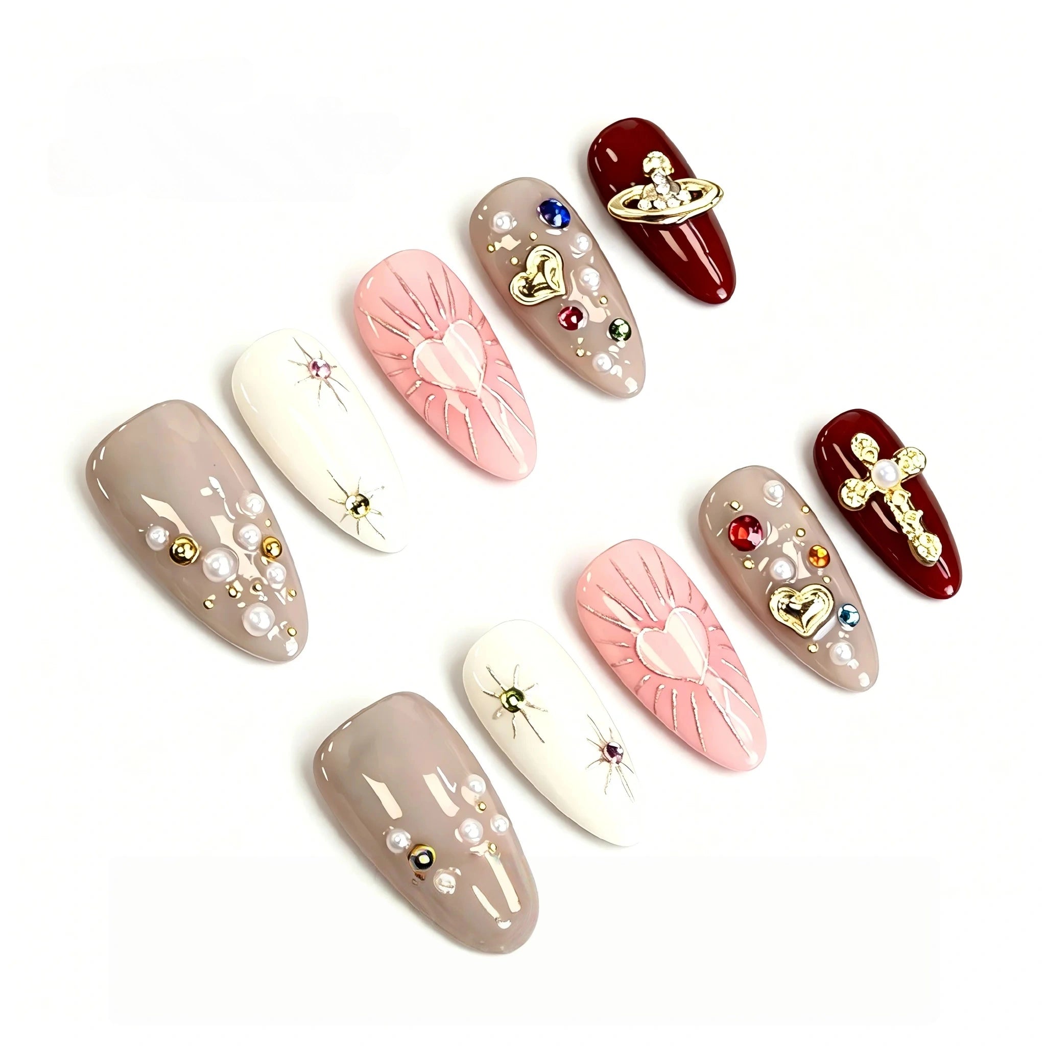 Kentrim Charm Press On Nails - 10 Pieces (Single Size)