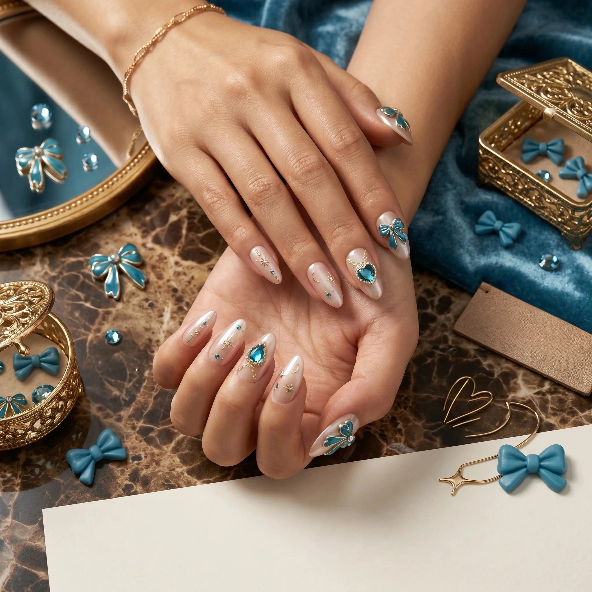 Kentrim Charm Press On Nails - 10 Pieces (Single Size)