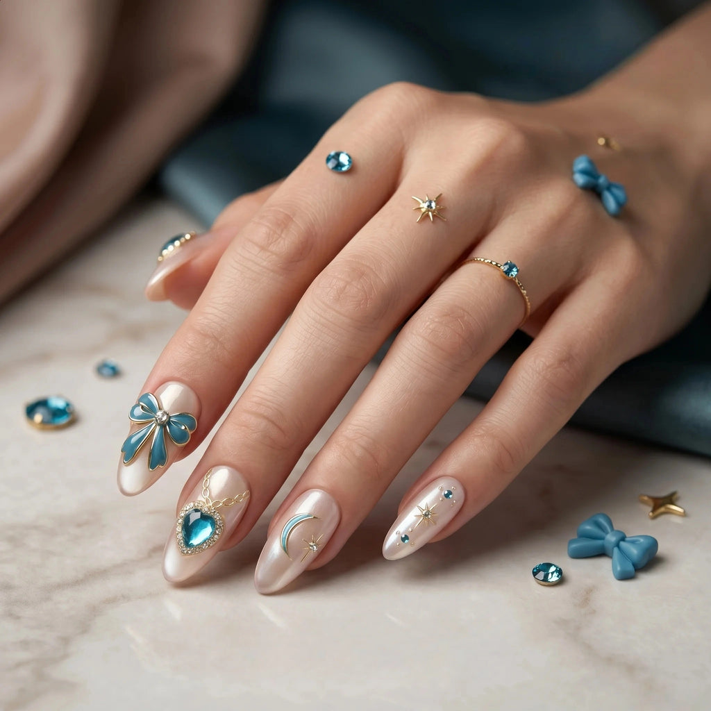 Kentrim Charm Press On Nails - 10 Pieces (Single Size)