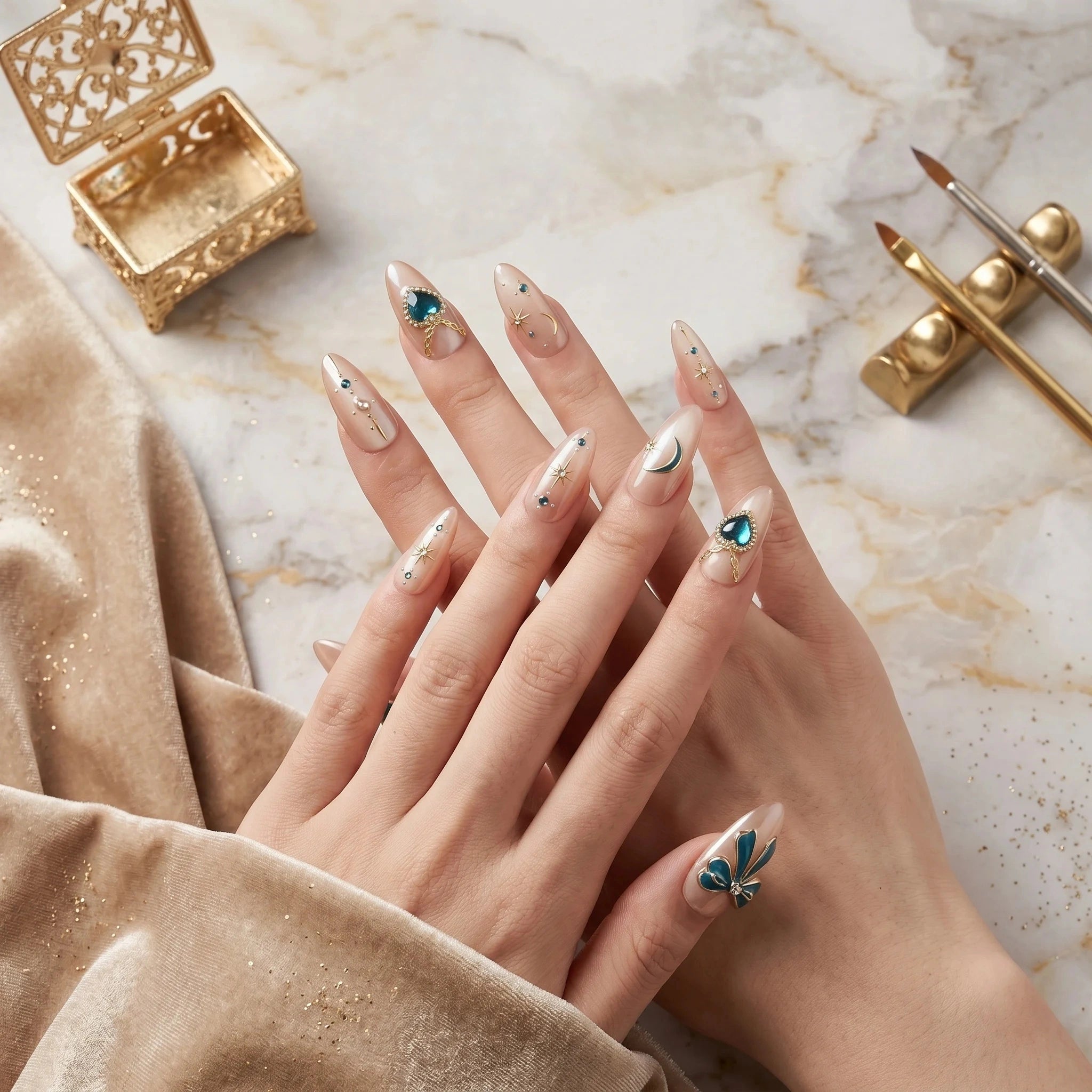 Kentrim Charm Press On Nails - 10 Pieces (Single Size)
