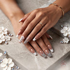 Kentrim Floral French Long Square Press On Nails - 10 Pieces (Single Size)
