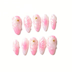 Kentrim Floral Medium Almond Press On Nails - 10 Pieces (Single Size)