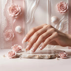 Kentrim Elegant Floral & Shell Medium Almond Press On Nails- 10 Pieces (Single Size)