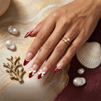 Kentrim Bow & Pearl Long Stiletto Press On Nails - 10 Pieces (Single Size)