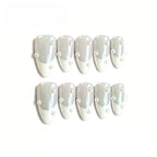 Kentrim Pearl French Short Almond Press On Nails - 10 Pieces (Single Size)