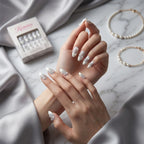Kentrim Pearl French Short Almond Press On Nails - 10 Pieces (Single Size)