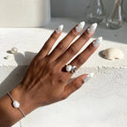 Kentrim Pearl French Short Almond Press On Nails - 10 Pieces (Single Size)